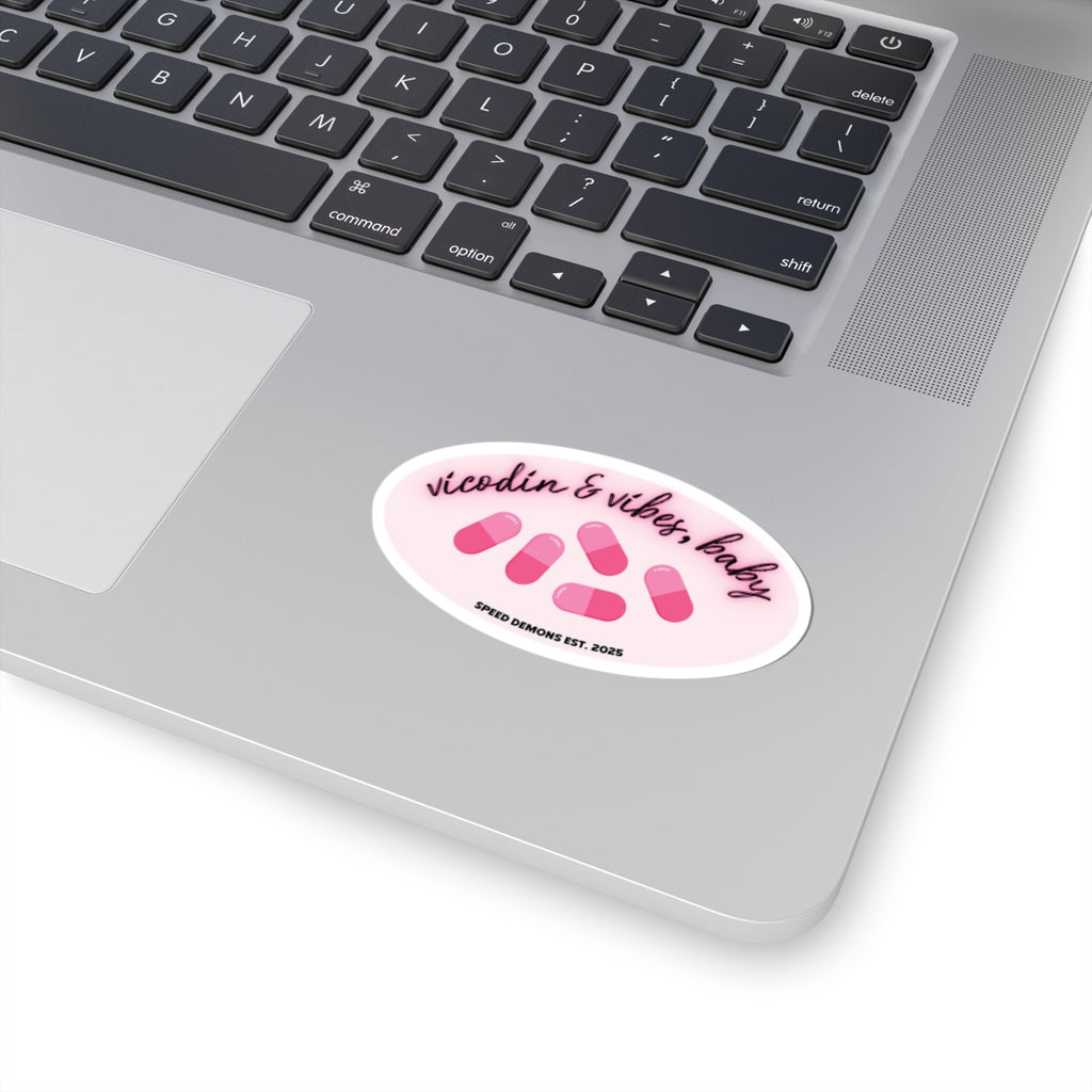 Vicodin & Vibes, Baby Vinyl Sticker | Speed Demons Inspired