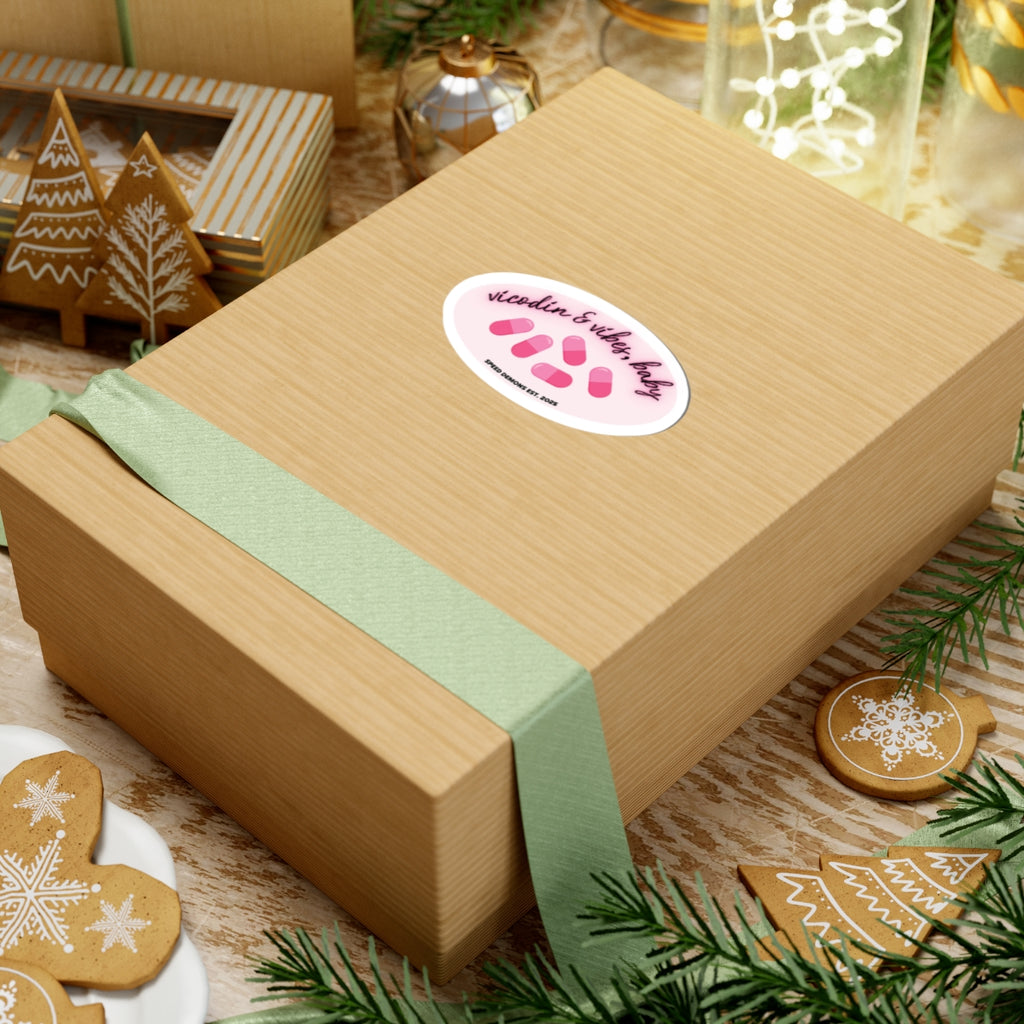 Vicodin & Vibes, Baby Vinyl Sticker | Speed Demons Inspired