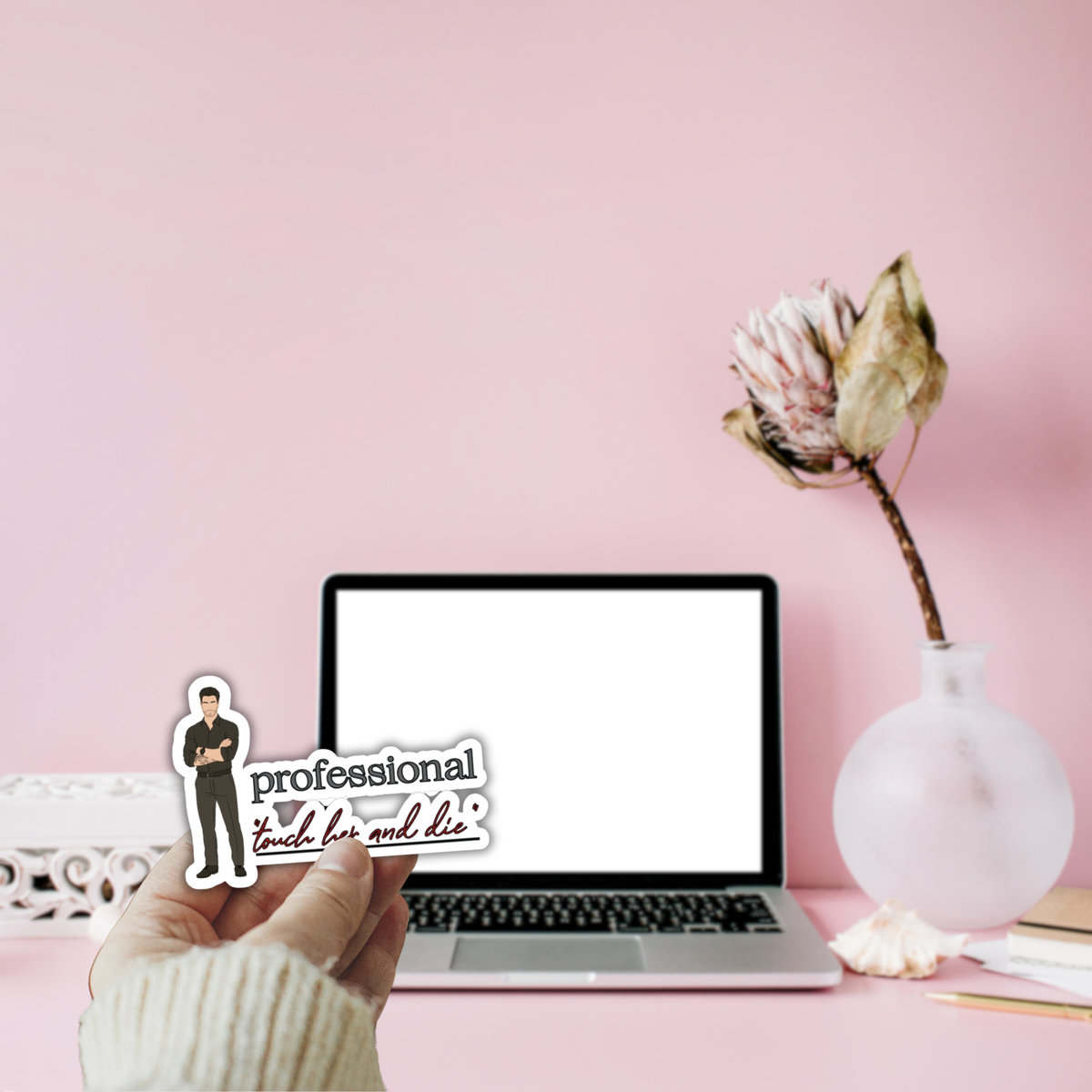 Professional "Touch Her and Die" Vinyl Sticker | Built for Mercy Inspired